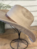 Vegan Suede Western Cowboy Hat | Taupe