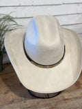 Vegan Suede Western Cowboy Hat | Ivory