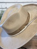 Vegan Suede Pencil Brim Rancher Hat w/ Band | Nude