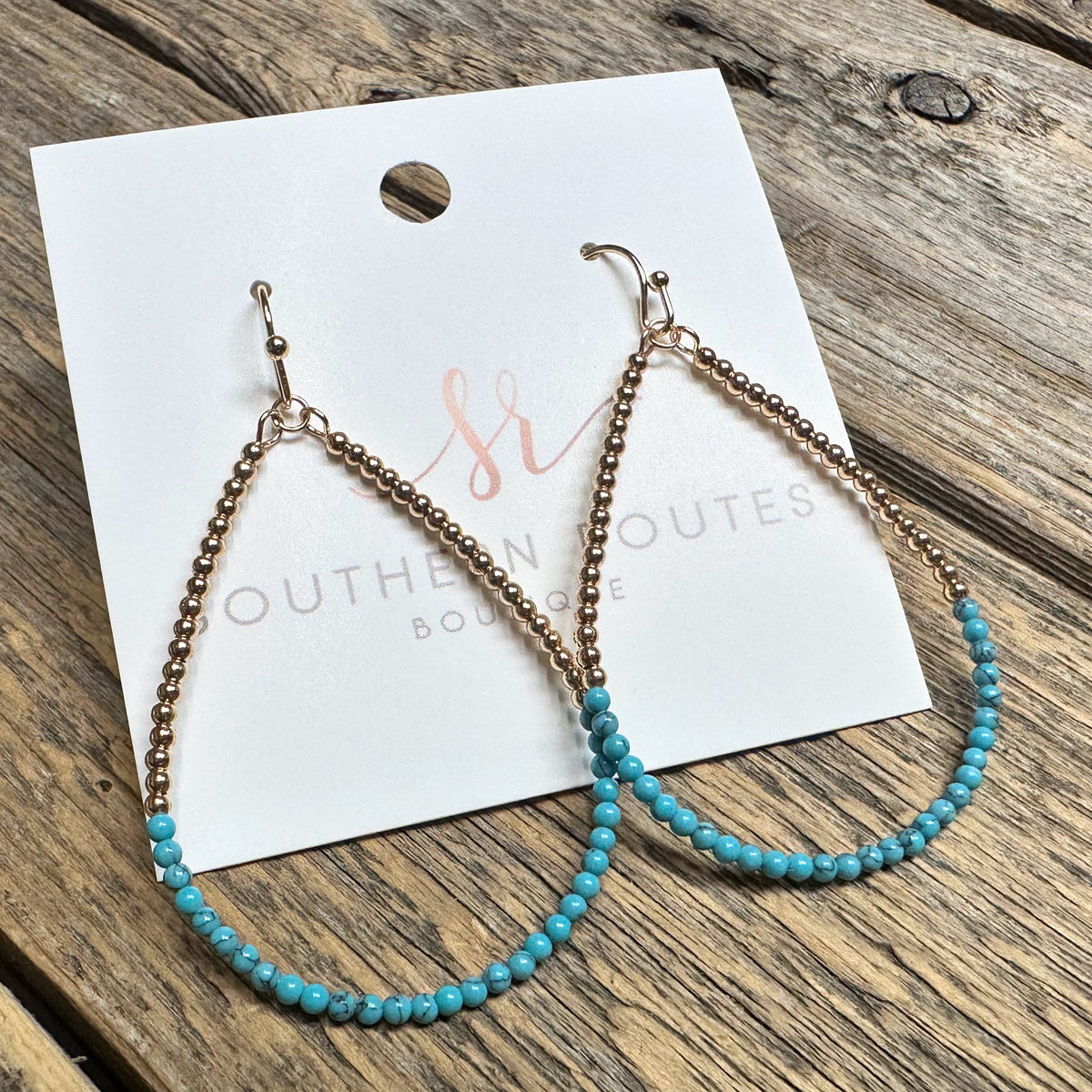 Beaded Teardrop Earrings | Turquoise