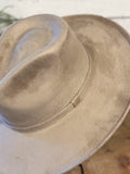 Vegan Suede Pencil Brim Rancher Hat | Taupe