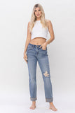 Judy Blue Mid Rise Long Boyfriend Jeans | Medium Wash