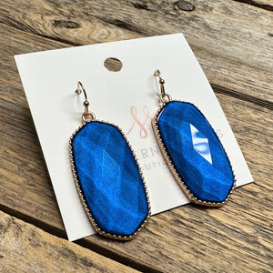 Shimmer Beveled Earrings | Blue