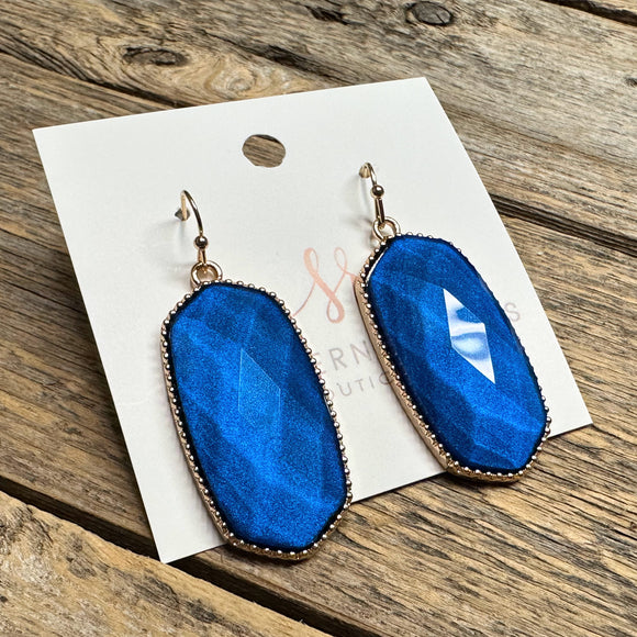Shimmer Beveled Earrings | Blue