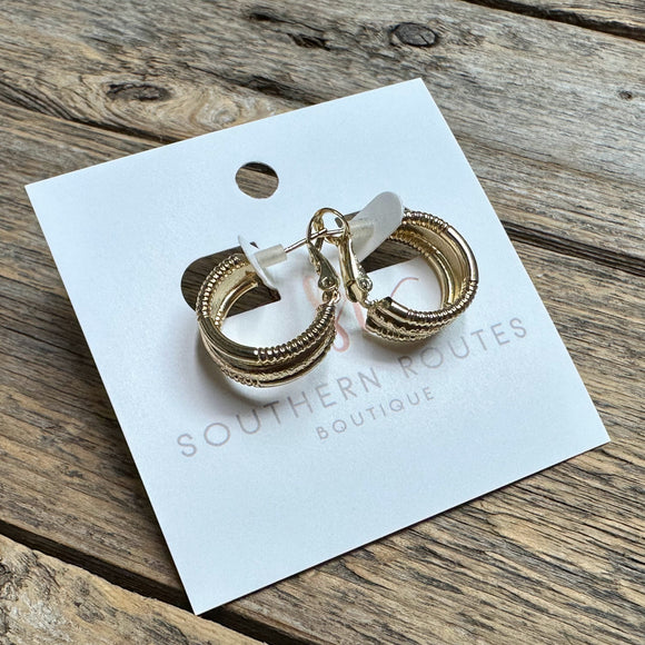 Layered Huggie Earrings | Gold Dipped