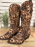 Leopard Pointed Toe Western Boots