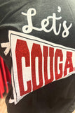 Let's Go Cougars Pennant Tee | Heather Black