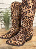 Leopard Pointed Toe Western Boots