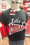 Let's Go Cougars Pennant Tee | Heather Black