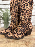 Leopard Pointed Toe Western Boots