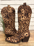 Leopard Pointed Toe Western Boots