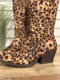 Leopard Pointed Toe Western Boots