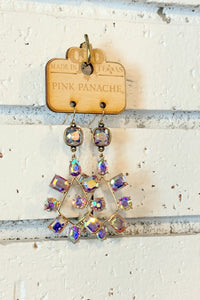 AB Crystal Cluster Earrings | Pink Panache
