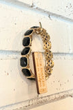 Black+Gold Stretch Bracelet | Pink Panache