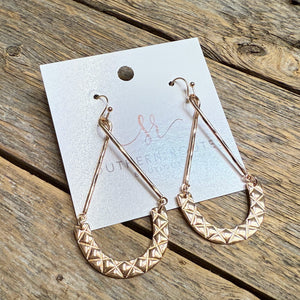 Twist Drop Quilted Earrings | Gold