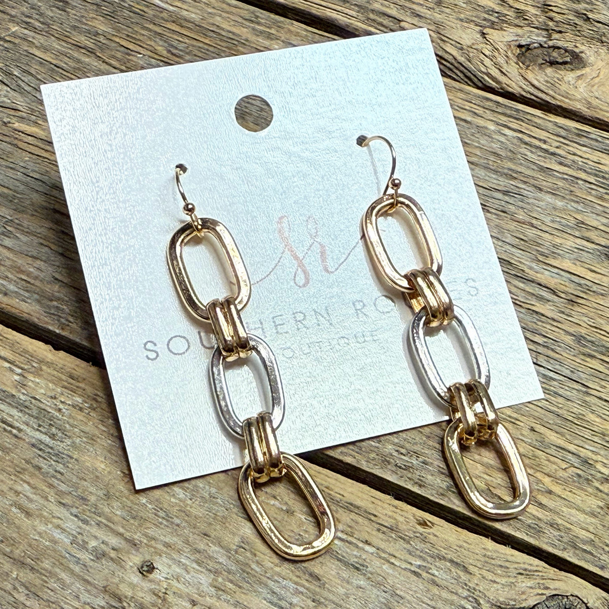 Chain Link Dangle Earrings | Gold/Silver