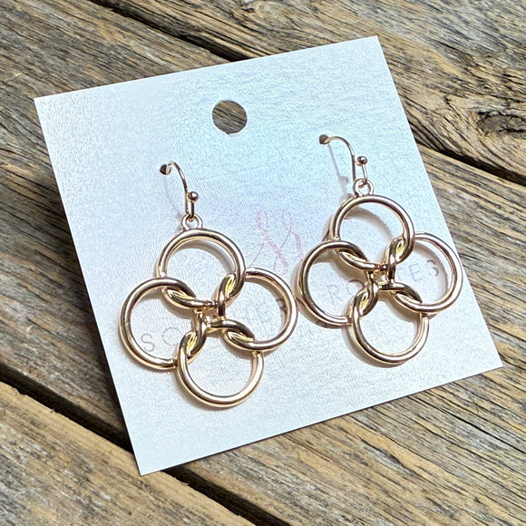 Circle Interlocking Earrings | Gold