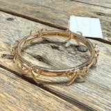 Stretchy Bangle Bracelet | Gold Bows
