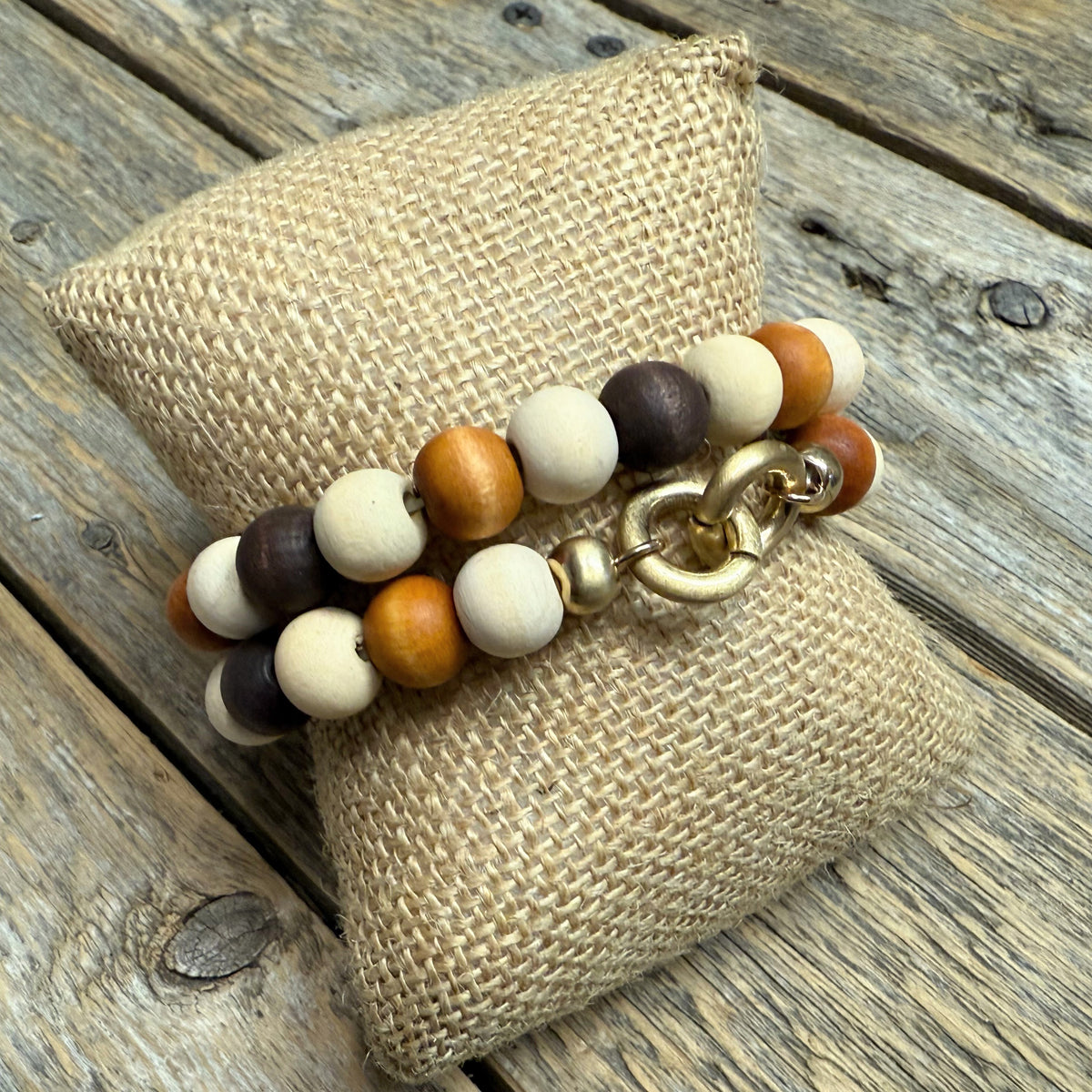 Wooden Stretch Bracelet Set | Brown Mix