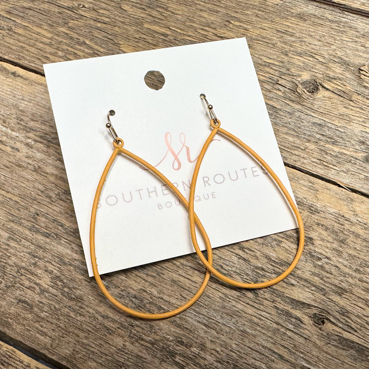 Matte Teardrop Earrings | Golden Mustard