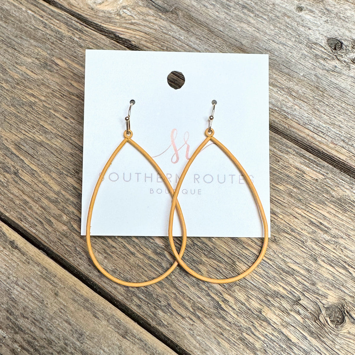 Matte Teardrop Earrings | Golden Mustard
