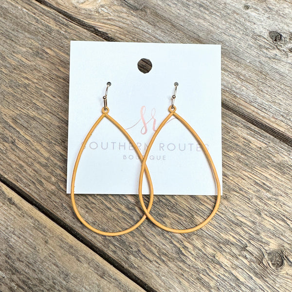 Matte Teardrop Earrings | Golden Mustard