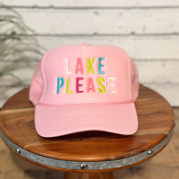 Lake Please Foam Trucker Cap | Pink