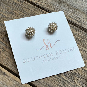 Pave Stud Earrings | Gold