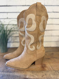 The Bowie | Almond Western Bow Boot