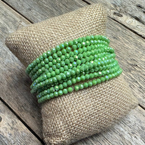 Beaded Stretch Bracelet Set | Mint Green