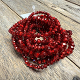 Beaded Stretch Bracelet Set | Red