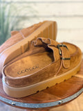 Ruffle Edge Moccasin Slide | Tan