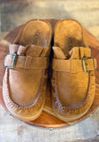 Ruffle Edge Moccasin Slide | Tan