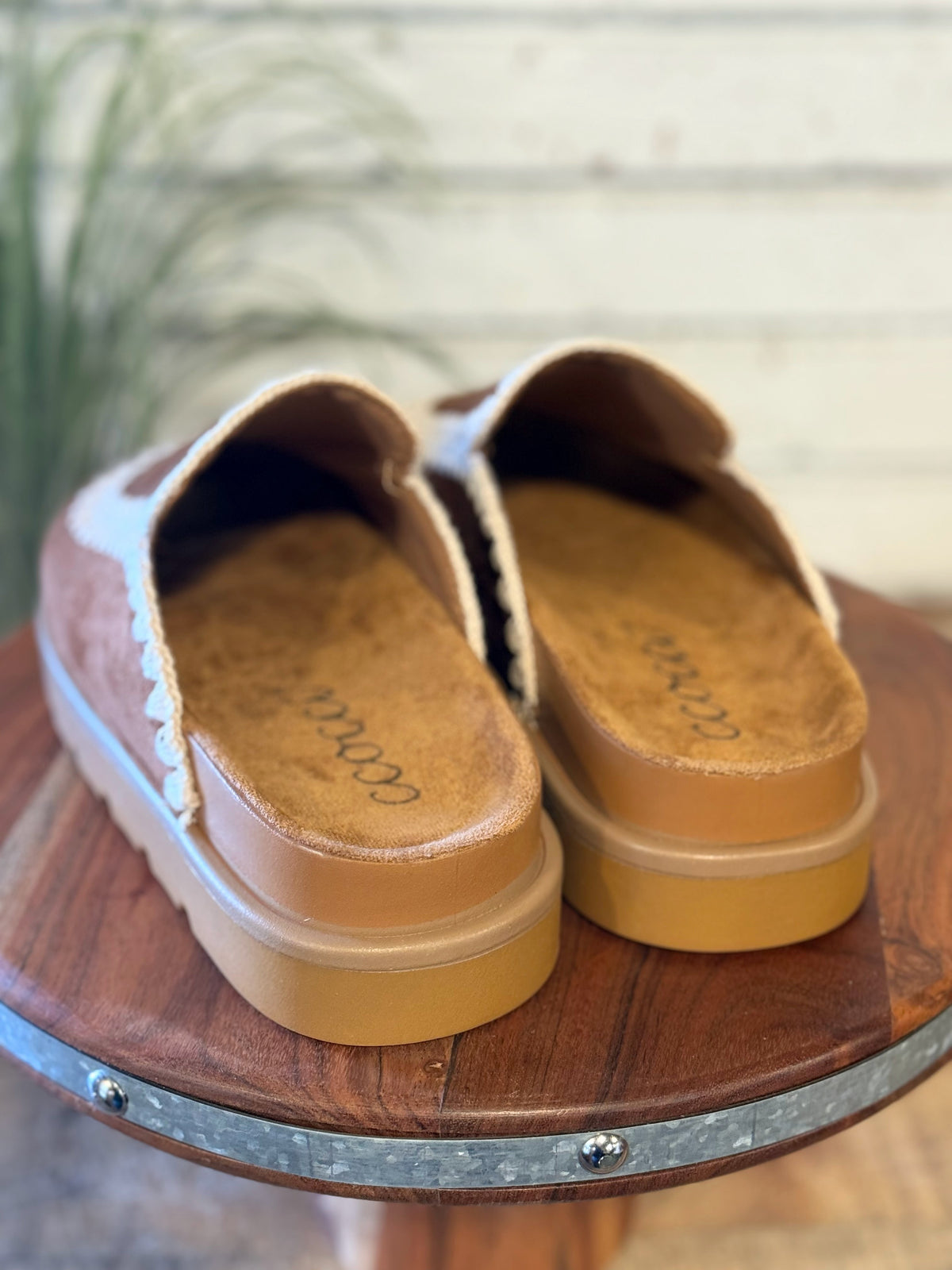 Crochet Stitch Moccasin Slide | Tan