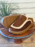 Crochet Stitch Moccasin Slide | Tan