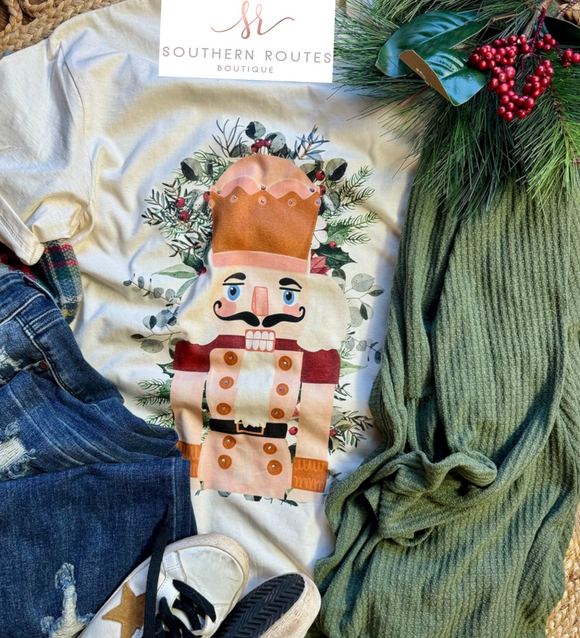 Nutcracker Foliage Bedazzled Tee | Natural