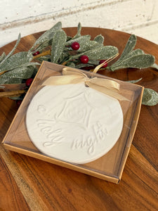 O Holy Night Embossed | Ceramic Boxed Ornament
