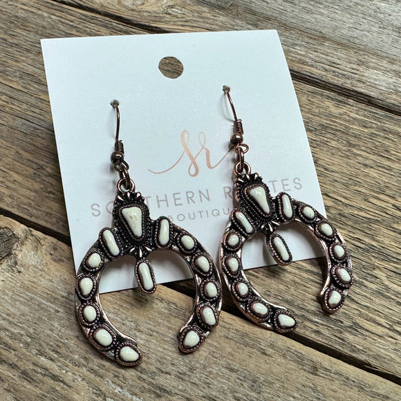 Copper+Ivory Western Earrings