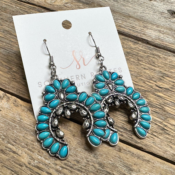 Silver+Turquoise Western Earrings