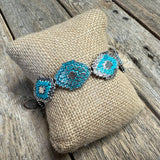 Aztec Western Stretch Bracelet | Silver/Turquoise