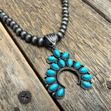 Turquoise/Silver Western Arch Short Necklace