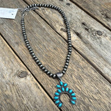 Turquoise/Silver Western Arch Short Necklace