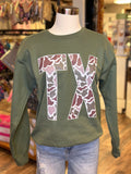 TX Vintage Camo Sweatshirt | Military Green