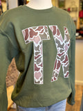 TX Vintage Camo Sweatshirt | Military Green