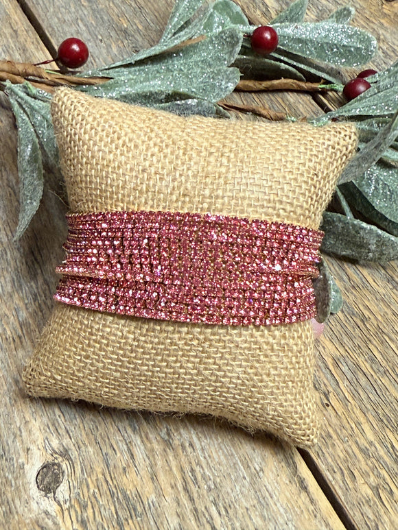 Pink Crystal+Gold | Christmas Bracelet Set