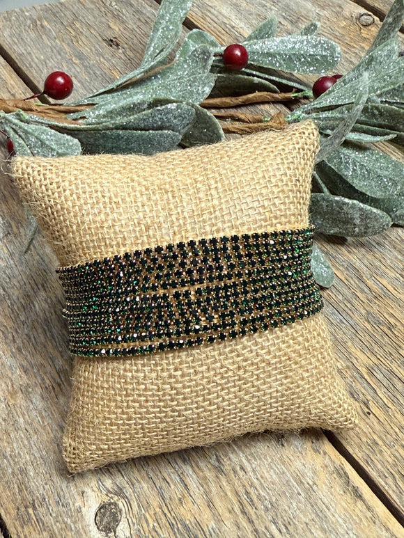 Green Crystal+Gold | Christmas Bracelet Set