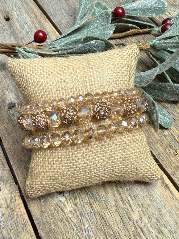 Champagne Crystal | Christmas Bracelet Set