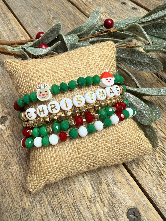 Christmas Mix Gold Font | Christmas Bracelet Set