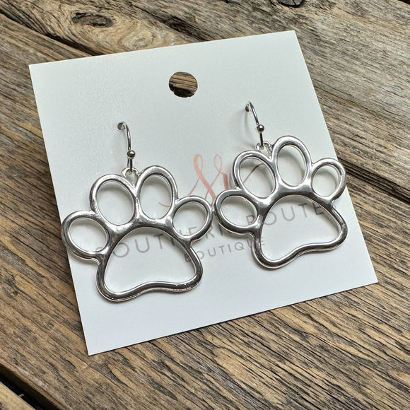 Cougar Paw Earrings | Silver