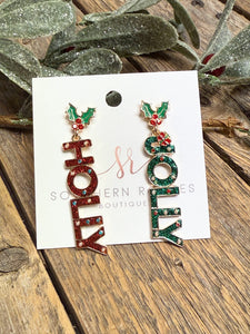 Holly Jolly Mistletoe Earrings | Green/Red